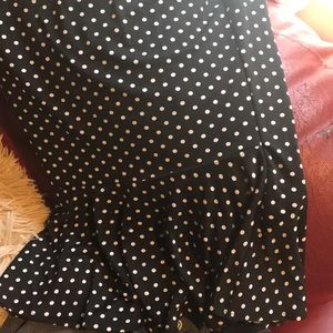 Polka dot mermaid pencil skirt